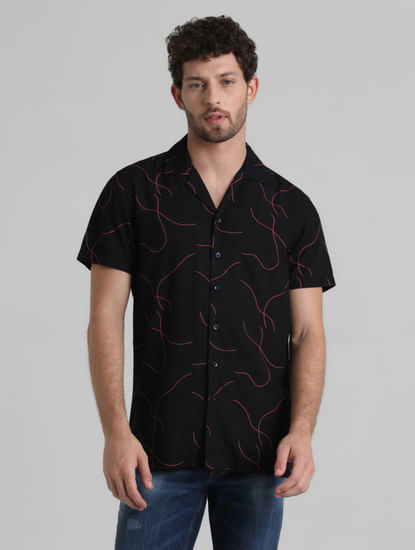 Black Abstract Print Shirt