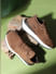 Brown Textured Mesh Sneakers