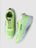 Neon Green Logo Print Mesh Sneakers_404564+3