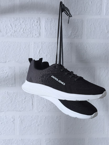Black Gradient Lace-Up Sneakers