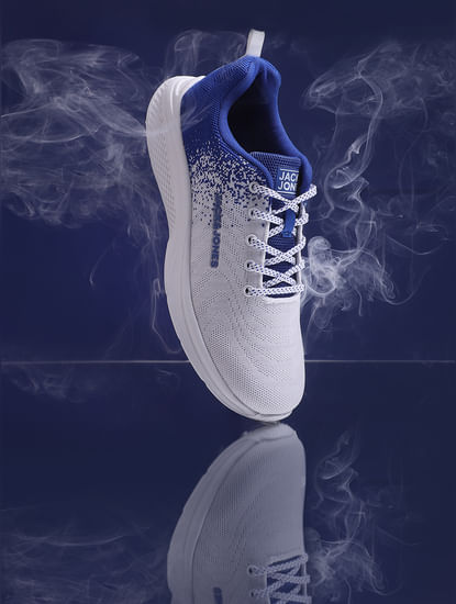 White Gradient Lace-Up Sneakers