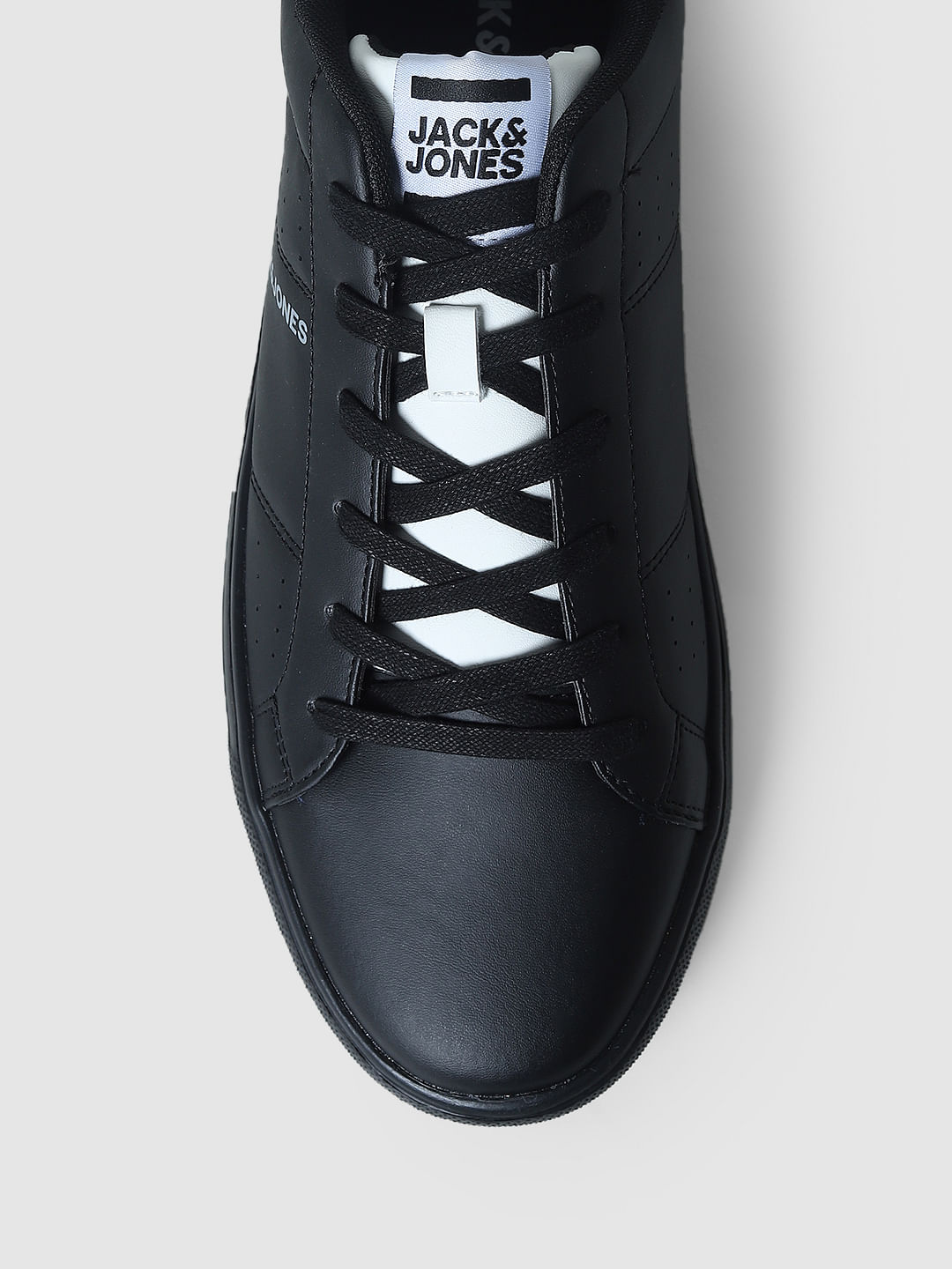 Black PU Skater Sneakers|284552901