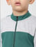 BOYS Green Colourblocked Zip Up Sweatshirt_388682+5