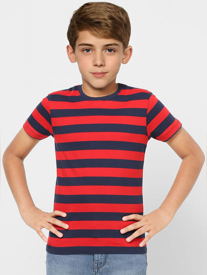 BOYS Red Striped T-shirt
