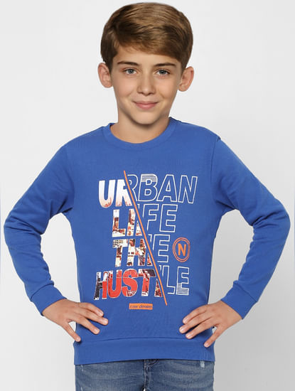 BOYS Blue Graphic Print Sweatshirt