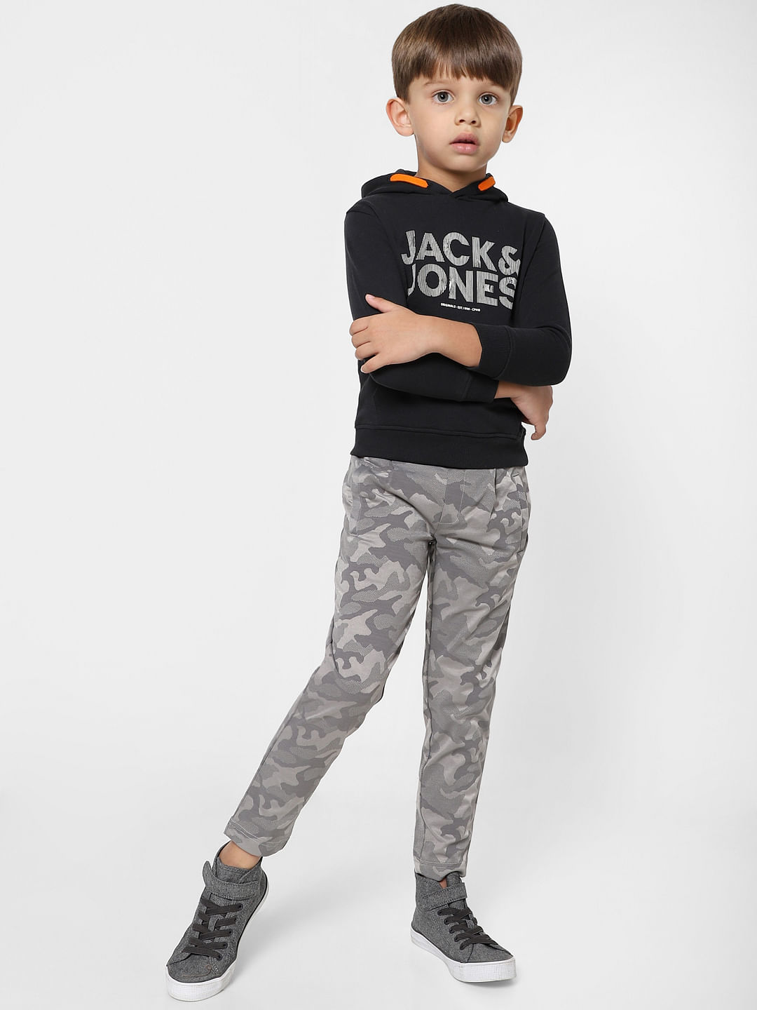 Buy Grey Low Rise Camo Pants for Boys Online at JackJones Junior 154293001