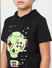 Boys Black Graphic Print Hooded T-shirt_383379+5