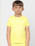 Boys Yellow Graphic Print Crew Neck T-shirt_383390+1