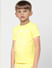Boys Yellow Graphic Print Crew Neck T-shirt_383390+3