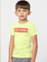 Boys Yellow Slogan Print Crew Neck T-shirt_383394+3