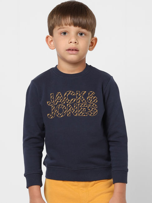 BOYS Blue Logo Print Sweatshirt