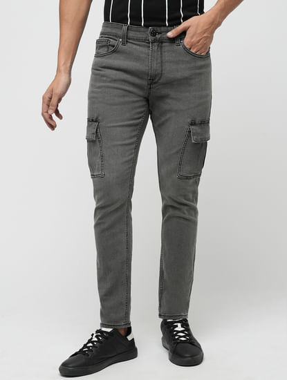 PRODUKT by JACK&JONES Grey Pocket Detail Slim Fit Jeans
