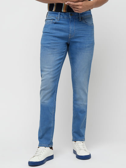 PRODUKT by JACK&JONES Light Blue Mid Rise Slim Fit Jeans