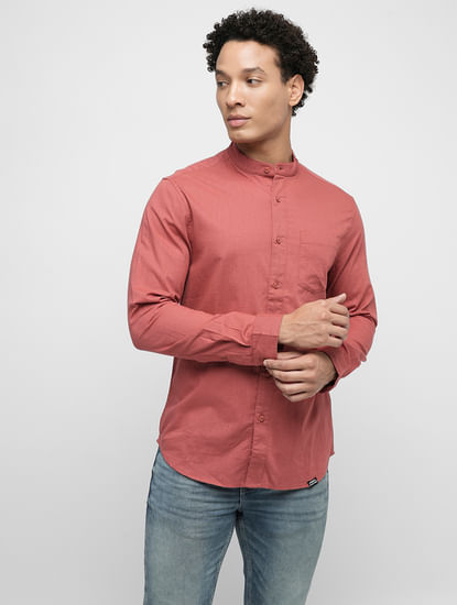 PRODUKT by JACK&JONES Red Cotton Full Sleeves Shirt