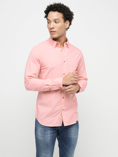 PRODUKT by JACK&JONES Pink Cotton Full Sleeves Shirt