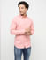 PRODUKT by JACK&JONES Pink Cotton Full Sleeves Shirt_411366+2