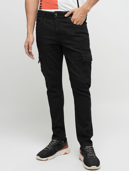 PRODUKT by JACK&JONES Black Pocket Detail Slim Fit Jeans