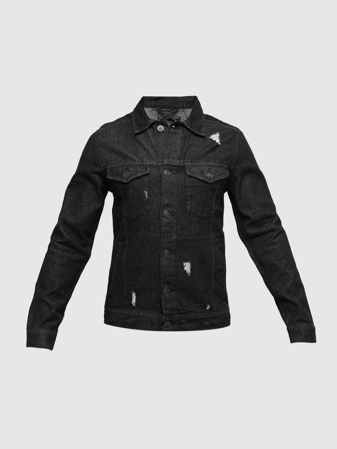 Buy Van Heusen Woman Spread Collar Cotton Crop Denim Jacket - Jackets for  Women 23697118 | Myntra