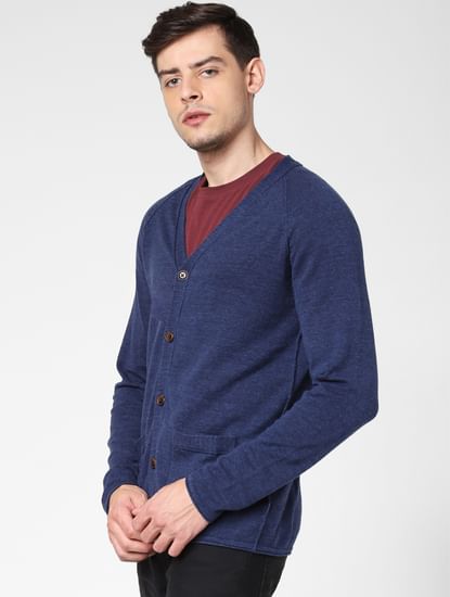 Blue Front Open Cardigan