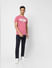 Pink Logo Print Crew Neck T-shirt_398786+6