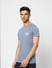 Blue Logo Print Crew Neck T-shirt_398788+3