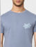 Blue Logo Print Crew Neck T-shirt_398788+5