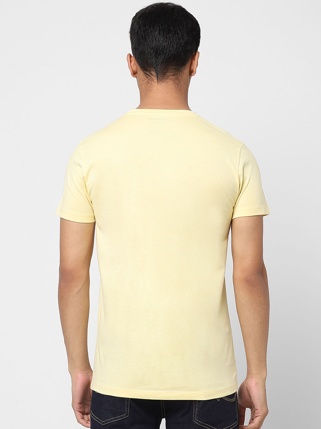 Light yellow cheap crew neck