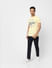 Light Yellow Logo Print Crew Neck T-shirt_398791+6