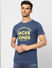 Navy Logo Print Crew Neck T-shirt_398793+2