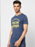 Navy Logo Print Crew Neck T-shirt_398793+3