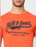 Red Logo Print Crew Neck T-shirt_398795+5