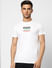 White Logo Print Crew Neck T-shirt_398799+2