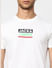 White Logo Print Crew Neck T-shirt_398799+5