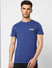 Blue Logo Print Crew Neck T-shirt_398801+2