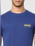 Blue Logo Print Crew Neck T-shirt_398801+5
