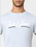 Sky Blue Logo Print Crew Neck T-shirt_398808+5