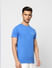 Blue Logo Print Crew Neck T-shirt_398811+3