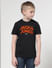 Boys Black Logo Print Crew Neck T-shirt_408947+2