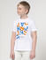 Boys White Puzzle Logo Print T-shirt