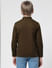 Boys Brown Patch Pocket Full Sleeves Shirt