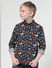 Boys Black Space Print Full Sleeves Shirt_408952+2