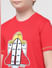 Boys Red 3D Space Rocket Print T-shirt