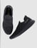 Black Self-Design Slip On Sneakers _390891+3
