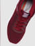 Red Self-Design Lace Up Sneakers_390901+5