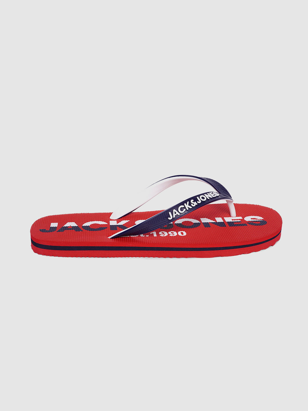 Red Blue Logo Print Flip Flops 190347003