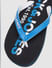 Black & Blue Logo Print Flip Flops 