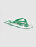 White & Green Logo Print Flip Flops _390914+2