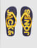 Blue & Yellow Logo Print Flip Flops _390915+4