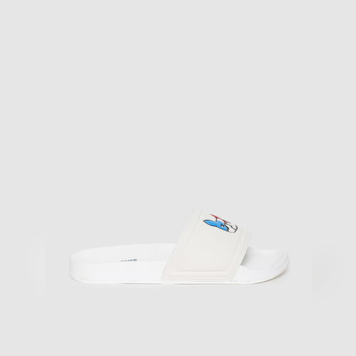 JACK&JONES White Graphic Print Sliders