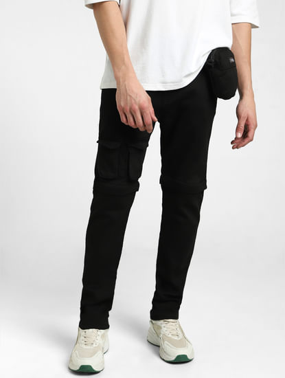 Black Low Rise Detachable Paul Anti Fit Jeans